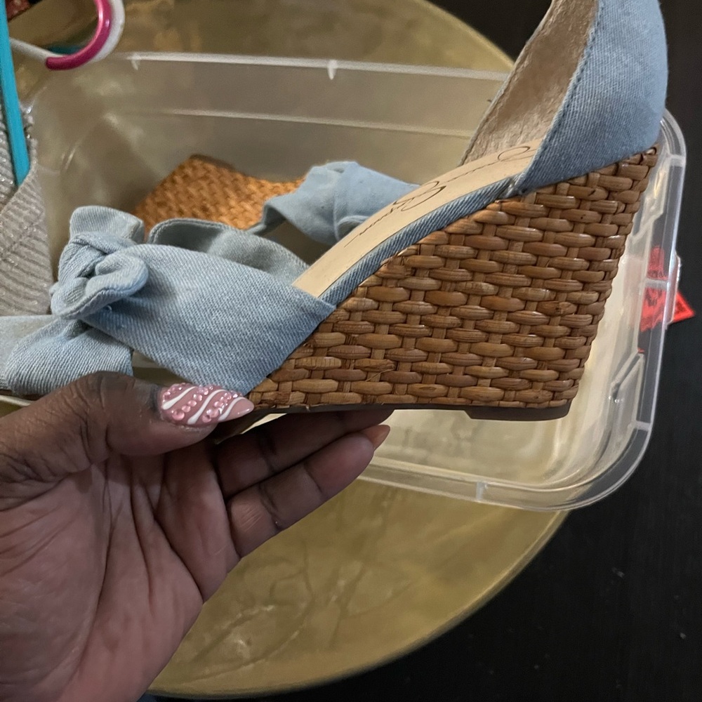 Jessica Simpson Light Blue Wedge Sandals